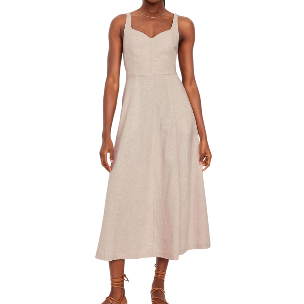 Old Navy Linen Blend Fit And Flare Dress XL